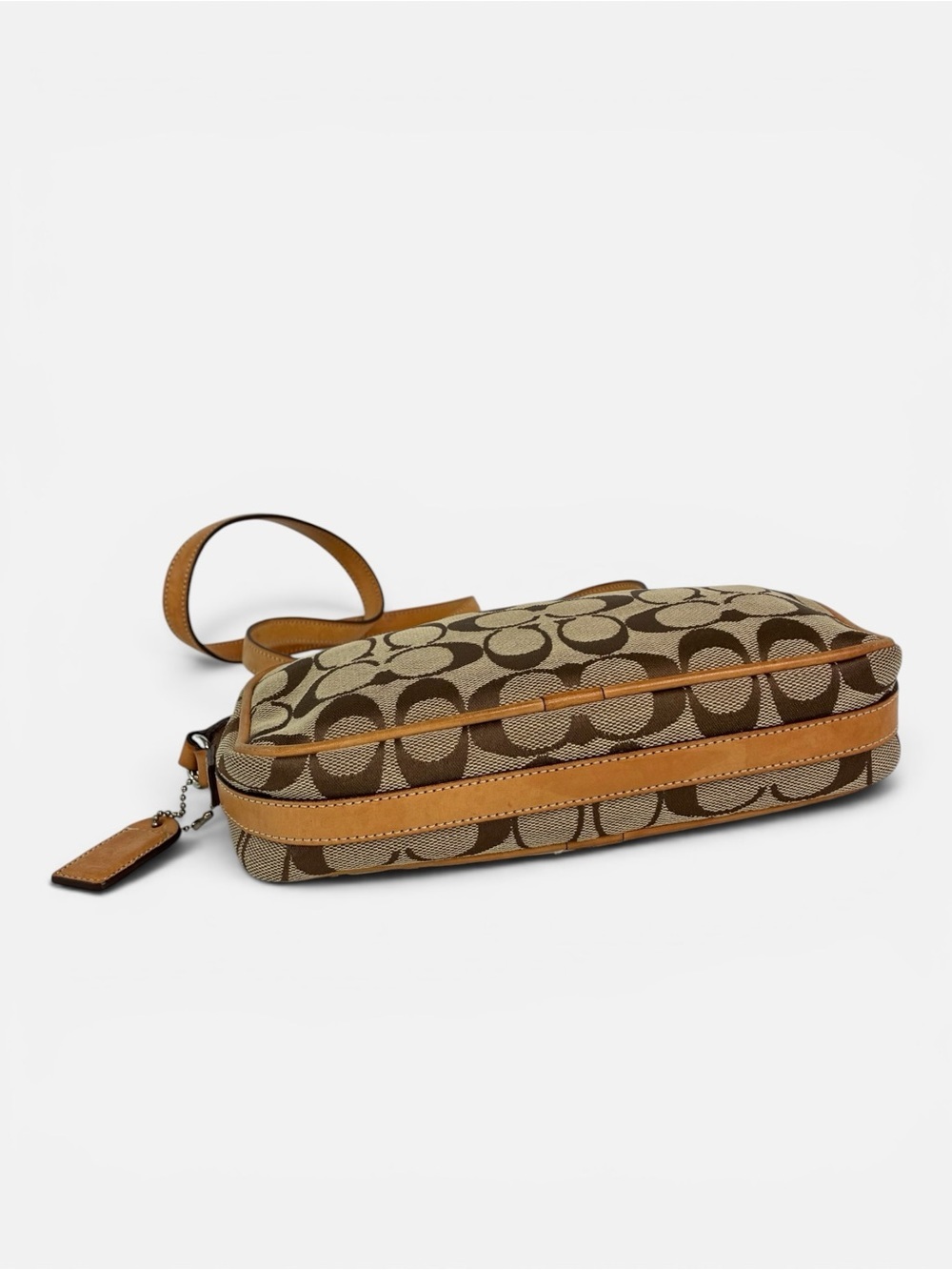 Coach Brown Signature Canvas Crossbody with Tan Leather Trim - Picture 5 of 9